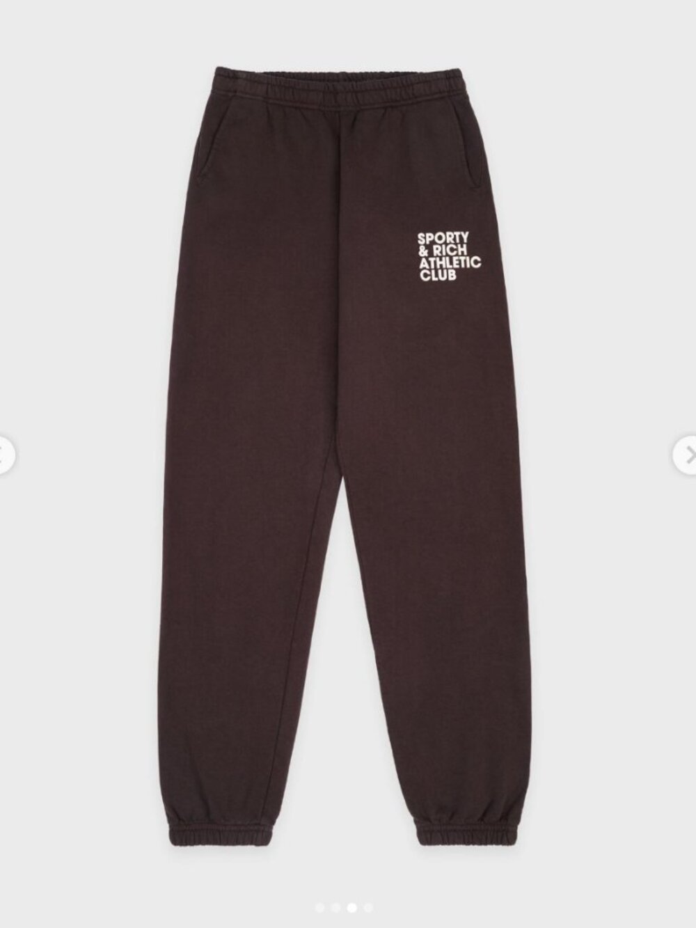 Sporty & Rich Athletic Club Sweatpants in Chocolate/Cream